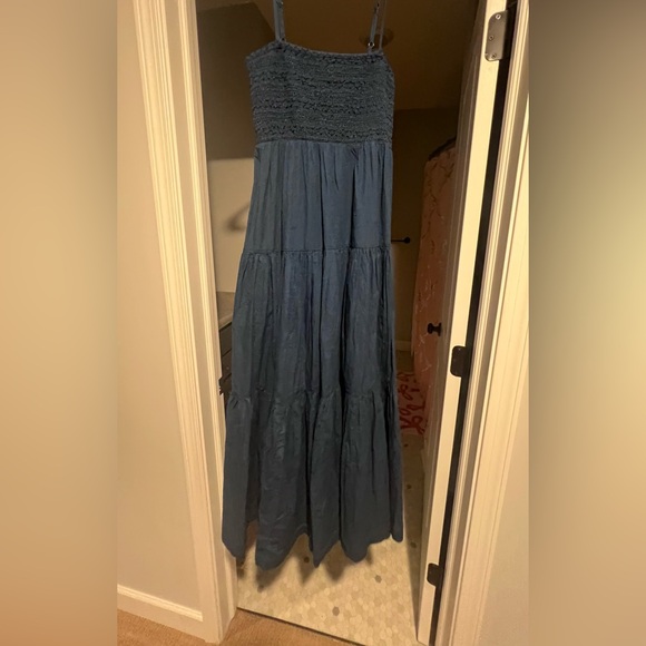 NWT American Eagle Navy babydoll Strapless Maxi Skirt - Picture 4 of 9